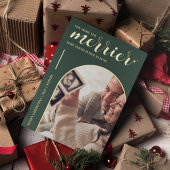 緑のメリー金ゴールドクリスマス妊娠 箔シーズンカード