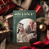 緑のメリー金ゴールドクリスマス妊娠 箔シーズンカード