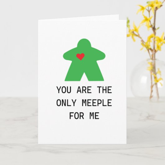 緑のメープル ボードゲーム バレンタイン カード (黄色い花)