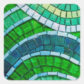 緑のモザイクタイル スクエアシール (正面)