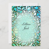 緑のモザイクフローラ結婚タイル 招待状 (裏面)