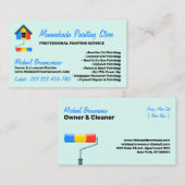 緑のモダンなプロフェッショナルな装飾の塗装 名刺 (正面/裏面)