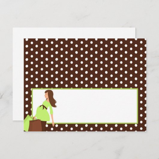 緑のモダンなママのポルカドットが書けるプレースカード ポストカード (正面/裏面)