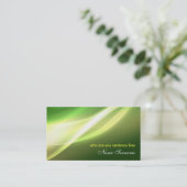 緑のモダンな抽象的概念の名刺のデザイン 名刺 (スタンド正面)