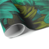 緑のモダンな花柄 ラッピングペーパー (ロールコーナー)