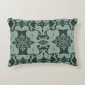 緑のモダンエレガント華美葉のパターン アクセントクッション (正面)