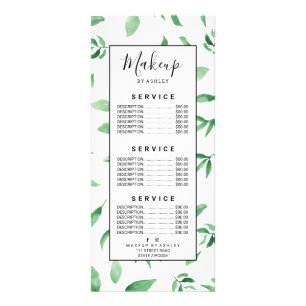 緑のモダンオリーブの枝の植物模様 ラックカード