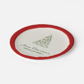 緑のモダンクリお洒落スマス ペーパープレート (アングル)