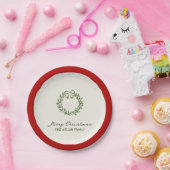 緑のモダンクリお洒落スマス ペーパープレート (パーティー)