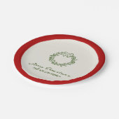 緑のモダンクリお洒落スマス ペーパープレート (アングル)