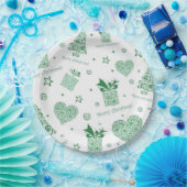 緑のモダンクリスマスツリーのクリスマスパーティー ペーパープレート (パーティー)