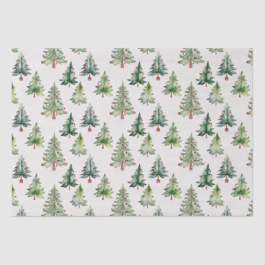 緑のモダンクリスマスツリーティッシュペーパー 薄葉紙 (正面)