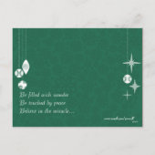 緑のモダンクリスマスファミリー写真はがき シーズンポストカード (裏面)