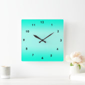 緑のモダングラデーション水の色自然パターン スクエア壁時計 (ホーム)