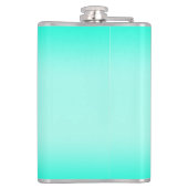緑のモダングラデーション水の色自然パターン フラスク (裏面)