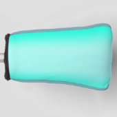 緑のモダングラデーション水色の夏の自然 ゴルフヘッドカバー (正面)