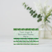 緑のモダンシダの葉のデザインロイヤリティカード  名刺 (スタンド正面)