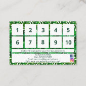 緑のモダンシダの葉のデザインロイヤリティカード  名刺 (裏面)