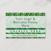 緑のモダンシダの葉のデザインロイヤリティカード  名刺 (正面)