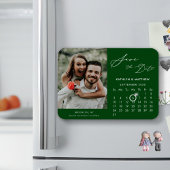 緑のモダンスクリプエレガントト写真の保存日付 マグネット