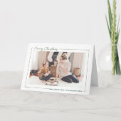 緑のモダンスクリプト写真ミニマルなクリスマス シーズンカード (正面)