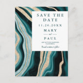 緑のモダンターコイズは日付を保存する大理石を食べる 案内ポストカード (正面)