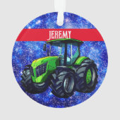 緑のモダントラクタオンブルー オーナメント (裏面)