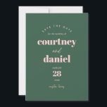 緑のモダントレンディー写真の保存日付 セーブザデート<br><div class="desc">緑のモダントレンディー写真Save the Dateはモダンタイプの組み合わせはっきりした、色モダン、背面の完全な写真を含む。</div>