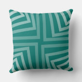 緑のモダンネストされた角度コーナーパターン クッション (裏面)