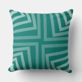 緑のモダンネストされた角度コーナーパターン クッション (正面)