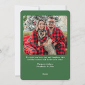 緑のモダンバッファローのプレイドのクリスマスフォト シーズンカード (裏面)