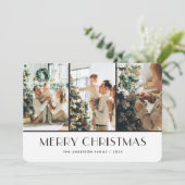 緑のモダンバッファローのプレイド写真クリスマスカード シーズンカード (スタンド正面)