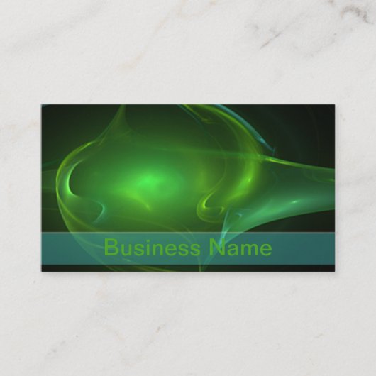緑のモダンバブル抽象芸術デジタルアートストリーク 名刺 (正面)