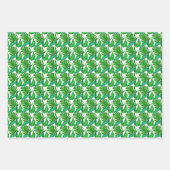 緑のモダンパーム葉のパターン ラッピングペーパーシート (正面2)