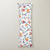 緑のモダンピンクのオレンジ色でフローラを投票 ボディピロー (裏面 (縦))