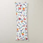 緑のモダンピンクのオレンジ色でフローラを投票 ボディピロー (正面縦)