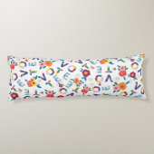 緑のモダンピンクのオレンジ色でフローラを投票 ボディピロー (裏面)