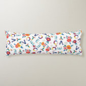 緑のモダンピンクのオレンジ色でフローラを投票 ボディピロー (正面)