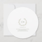 緑のモダンフローラ日付カレンダーの保存 招待状 (裏面)