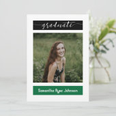 緑のモダンブロック3-Photo卒業 招待状 (スタンド正面)