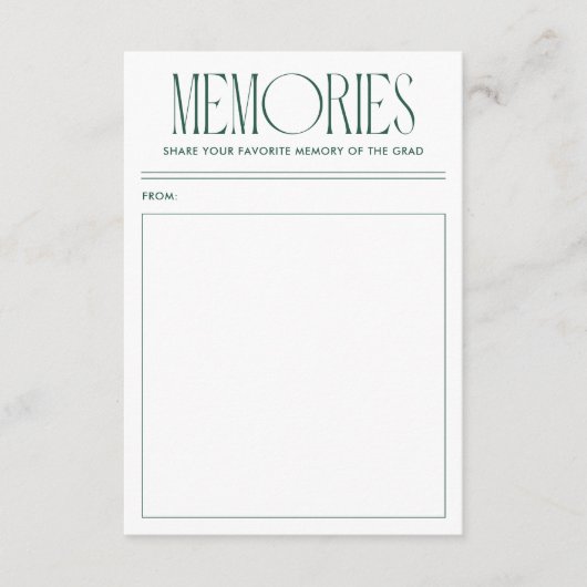 緑のモダンメモリお気に入りの大学院 エンクロージャーカード (正面)