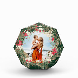 緑のモダンリースメリークリスマス フォトブロック