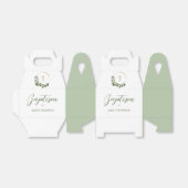 緑のモダンリース金ゴールドクロス洗礼 フェイバーボックス (折り畳みなし)