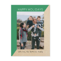 緑のモダン傾いた休日の写真はがき