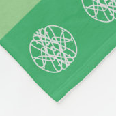 緑のモダン円パターン フリースブランケット (角)