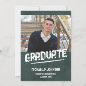 緑のモダン写グランジ真 招待状 (裏面)