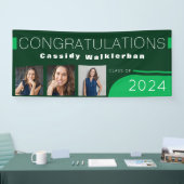 緑のモダン写真卒業バナー 横断幕 (トレードショー)