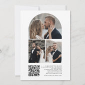 緑のモダン写真QRコードエレガントな結婚式 招待状 (裏面)