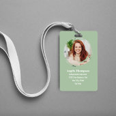 緑のモダン写真QRコード社員 バッジ