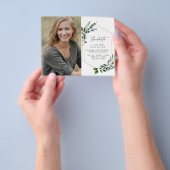 緑のモダン卒業発表 チラシ (手)